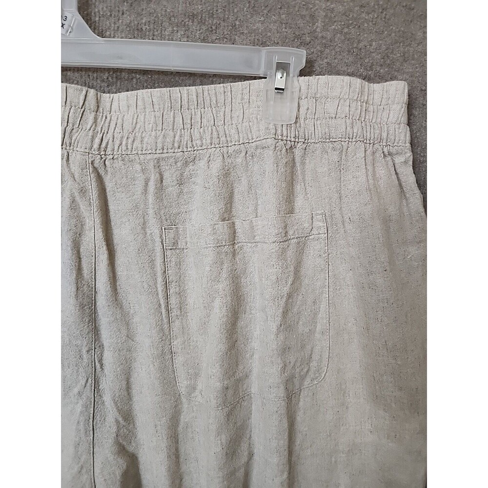 Old Navy Linen-Blend Wide-Leg Pants Womens 2X Natural Elastic Waist Beach NEW - Picture 8 of 11